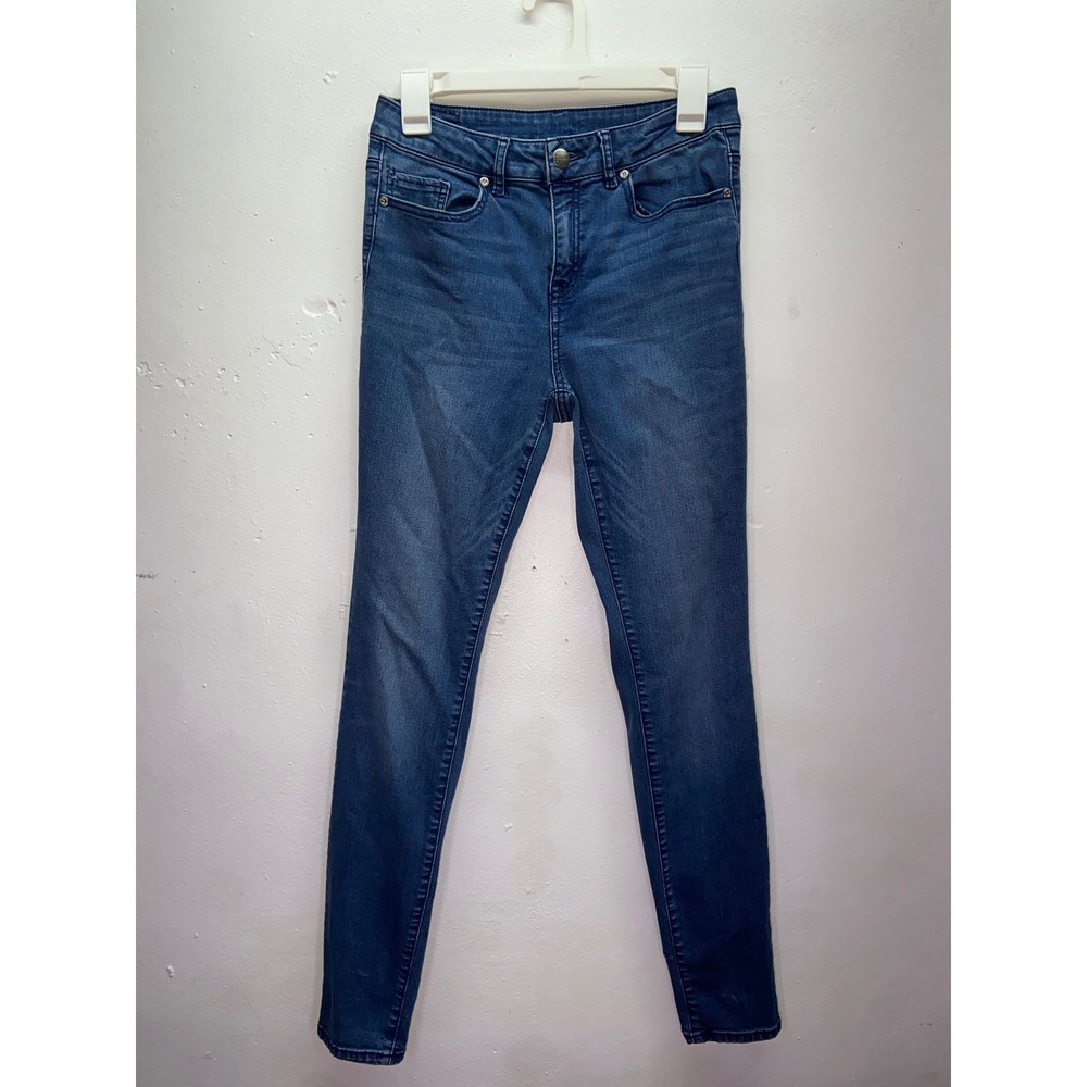 Roebuck and Co Sears Womens Skinny Jeans Dark Wash Blue Stretch Denim Size 8